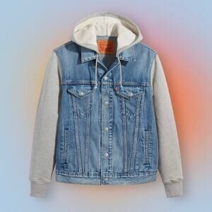 Levi's Men’s Small Hooded Blue Jean Jacket
